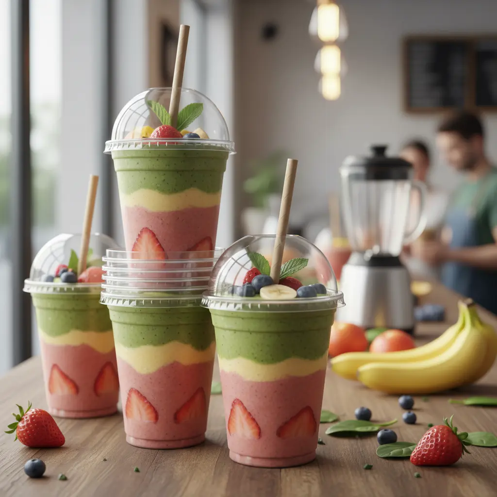 Clear Plastic Cups For Smoothie Shops