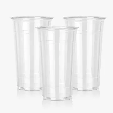 32 oz Clear Disposable Lemon Plastic Cups