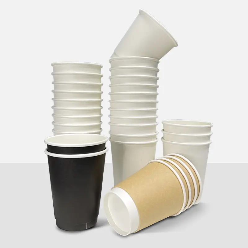 Custom Logo Disposable Double Wall Paper Cup For Hot Drinks