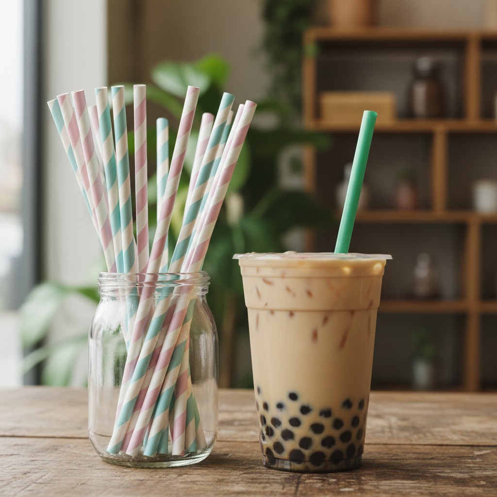 Biodegradable Paper Straws For Boba Tea Shops