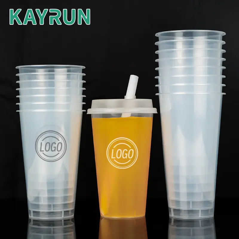 Custom Logo Upright Transparent Injection Plastic PP Cup