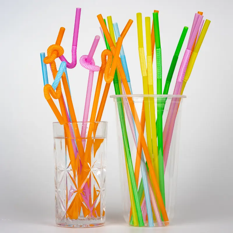 Bendable Drinking Straws PP Plastic Artistic Straw