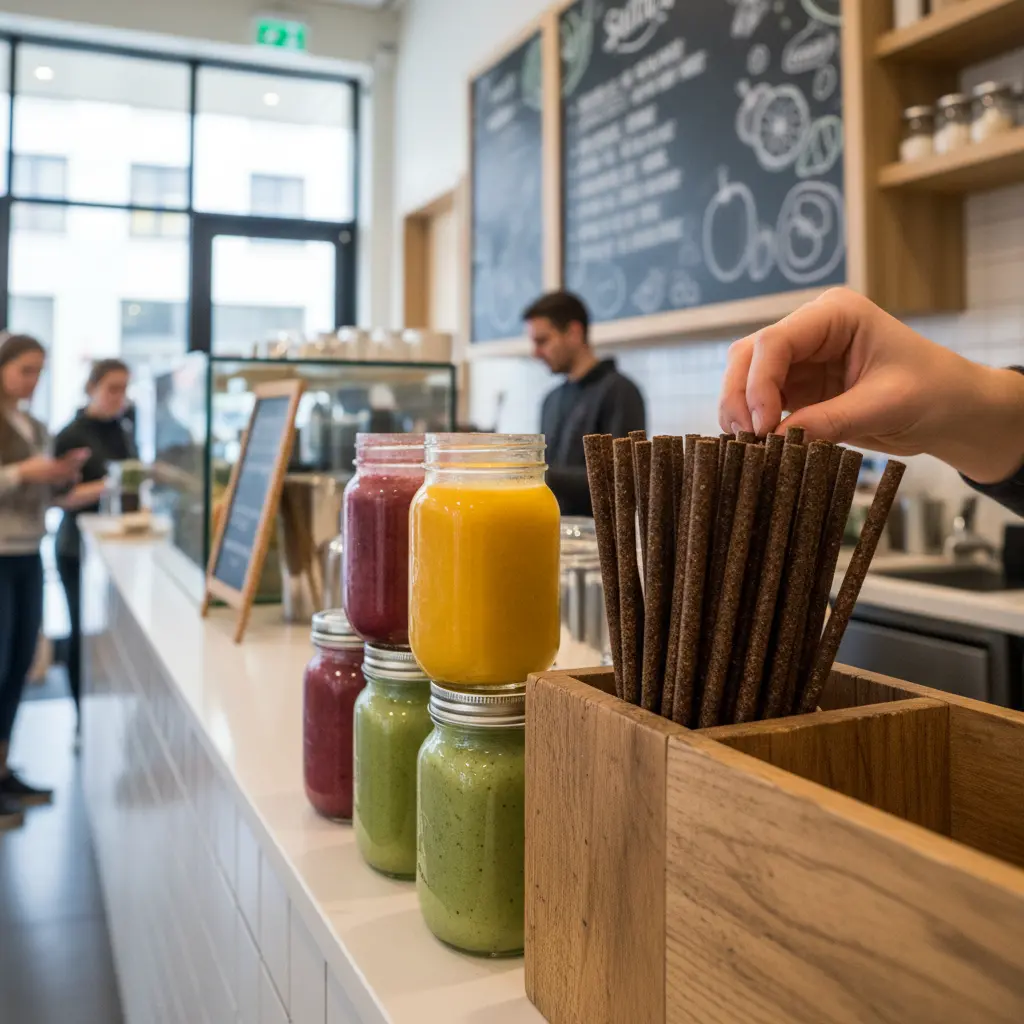 Coffee Ground Straw For Smoothie Shops