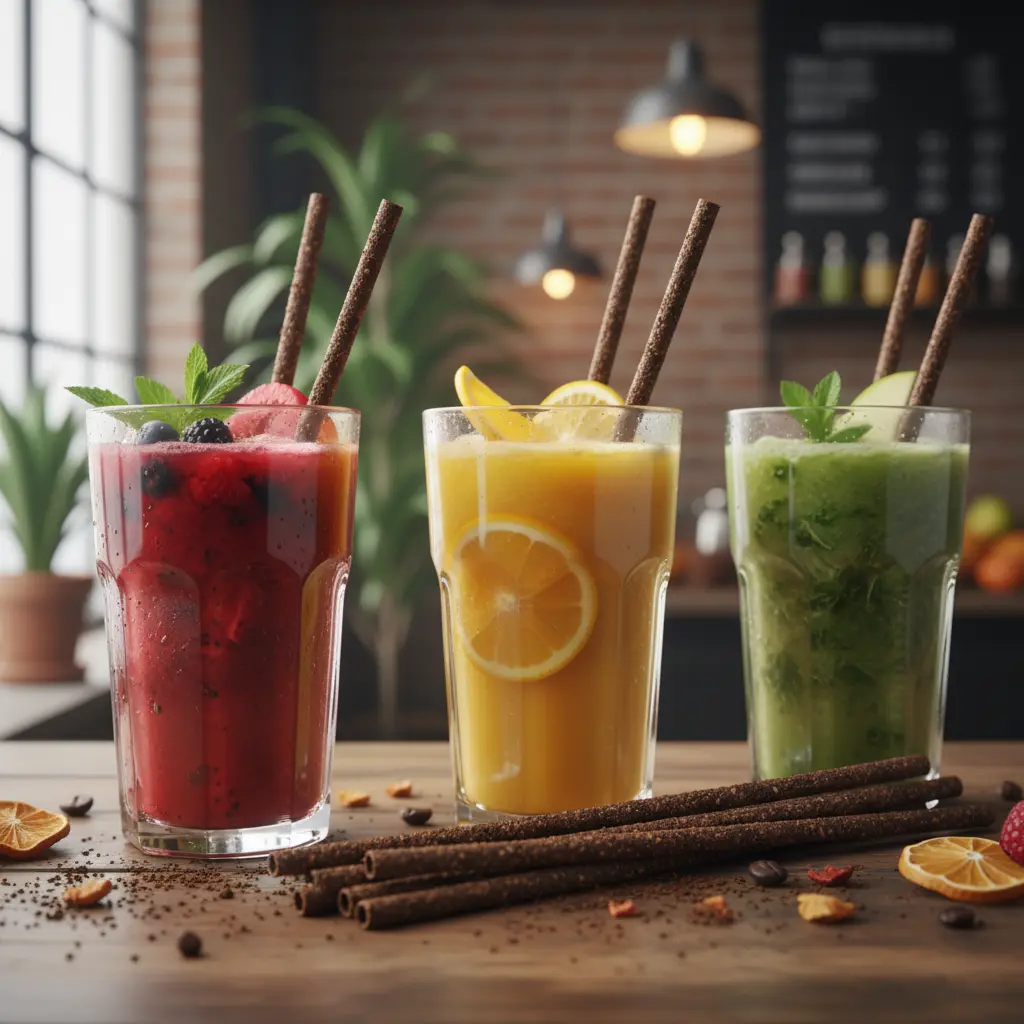 Coffee Ground Straw For Juice Bars