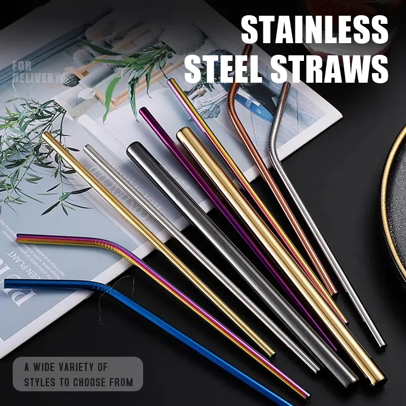 Custom Drinking Straw Metal Straws Reusable Stainless Steel Straw