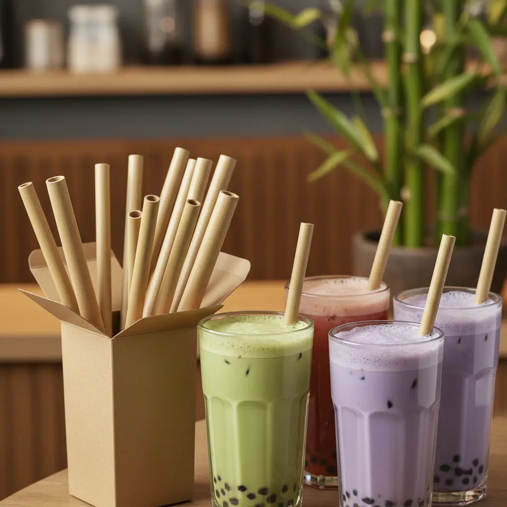 Bamboo Straws Disposable For Milk Tea Chains