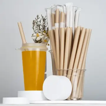 Drinking Disposable Straws Compostable Sugarcane Bagasse Straw