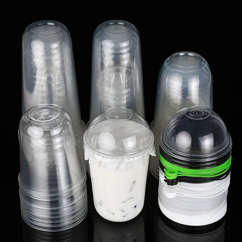 Custom Logo Juice Bubble Tea PET Blister U Shape Cup