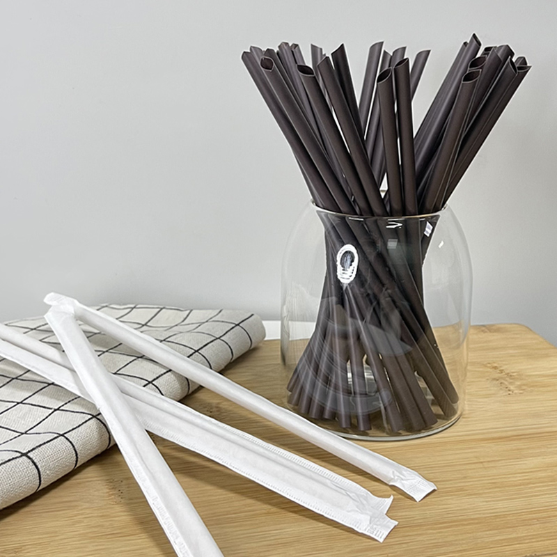 Biodegradable Drinking Straws Individually Wrapped  Coffee Ground Straw
