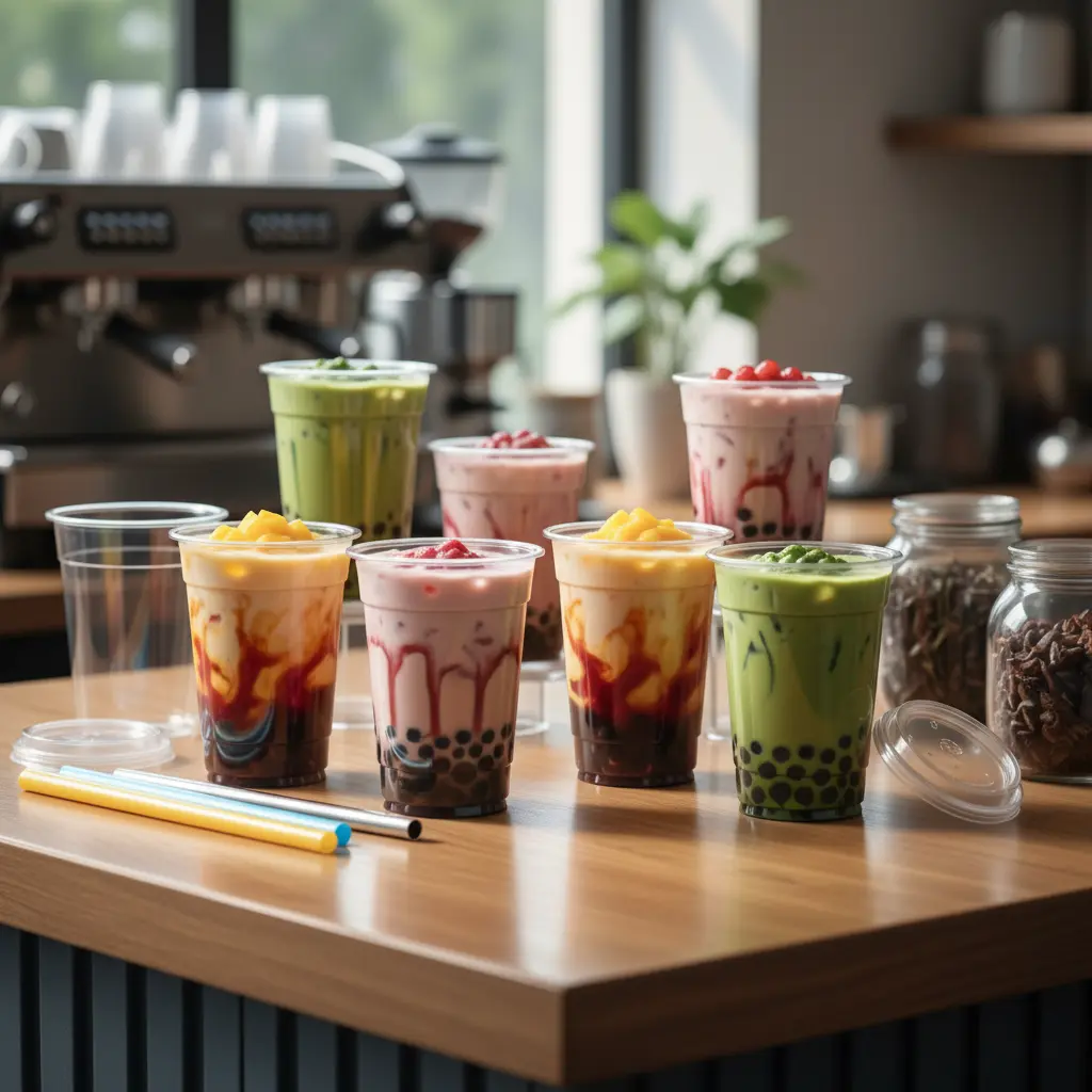 PET Plastic Cups For Boba Tea Shops